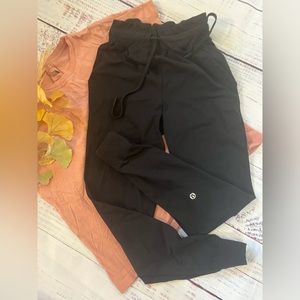 Lululemon High Rise Black Joggers with Logo on Leg Size Extra Small